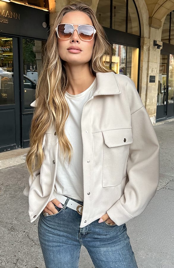 Utility Jacket Kenzie Beige – jassen