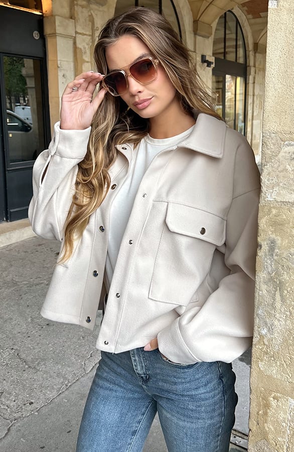 Utility Jacket Kenzie Beige – jassen — foto 8