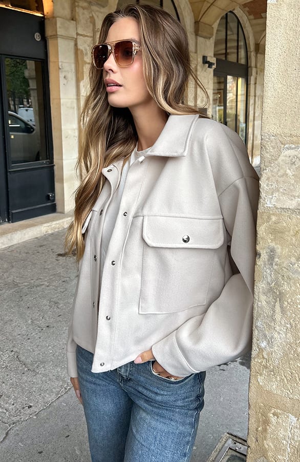 Utility Jacket Kenzie Beige – jassen — foto 9