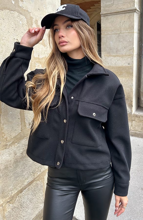 Utility Jacket Kenzie Zwart – jassen