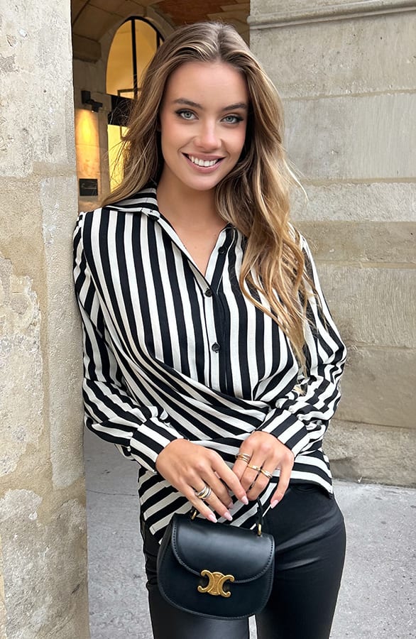 Wrap Blouse Black Stripe – shirts & tops — foto 3