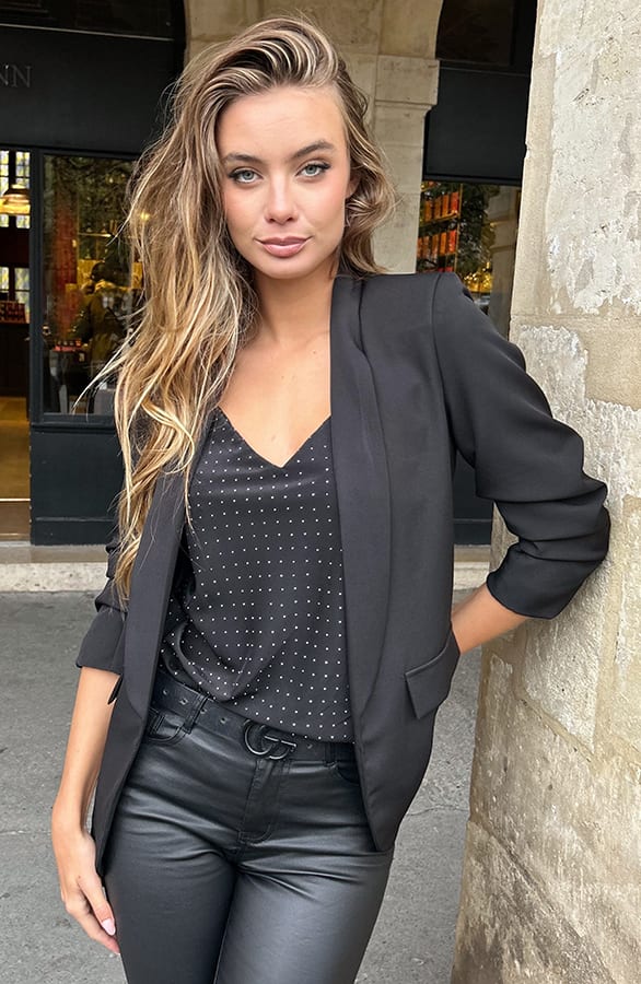 Zijden Top Loïs Met Strass Zwart 2.0 – shirts & tops
