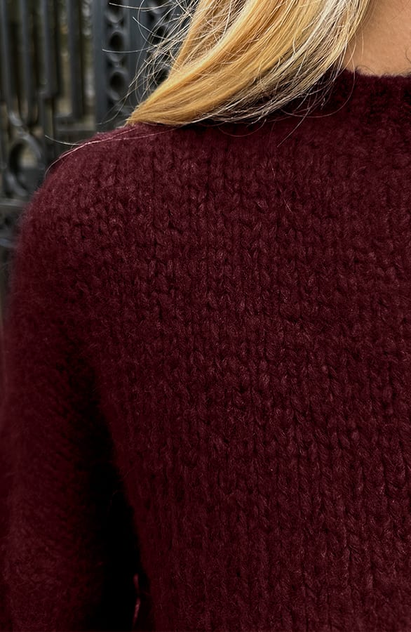 Oversized Knitted Trui Carli Burgundy – truien — foto 5