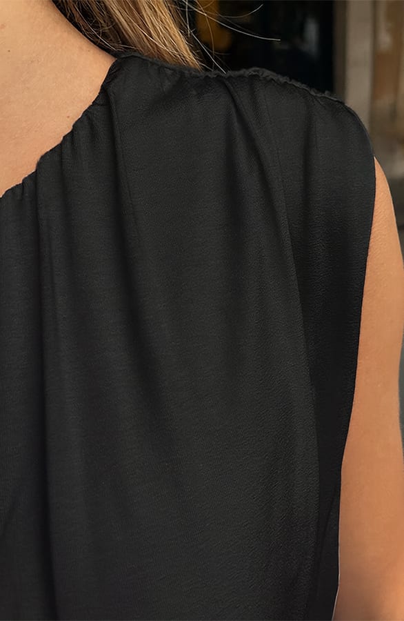 Plooien Crop Top Zwart – shirts & tops — foto 4