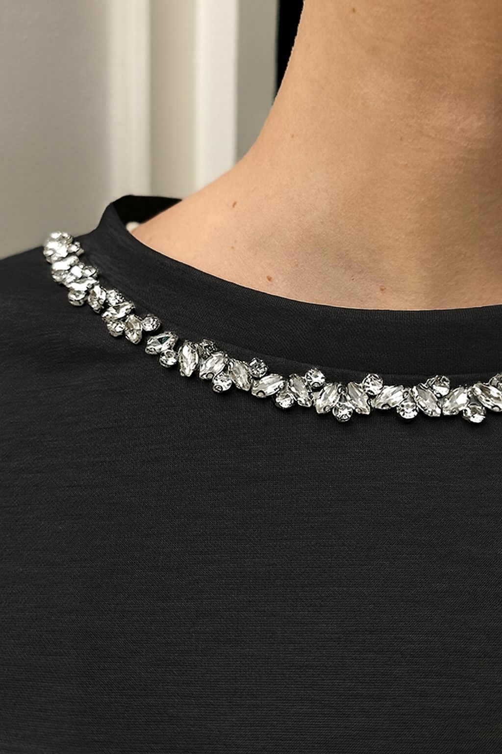 Sparkle Detail Loose Fit Sweater Zwart – truien — foto 4