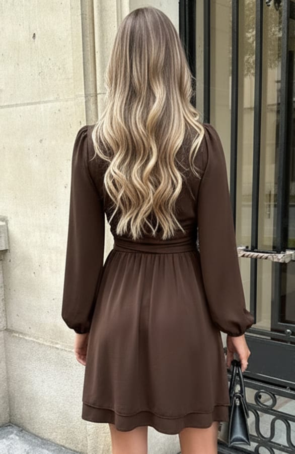 Strik Detail Jurk Ivy Choco – alle jurkjes — foto 3