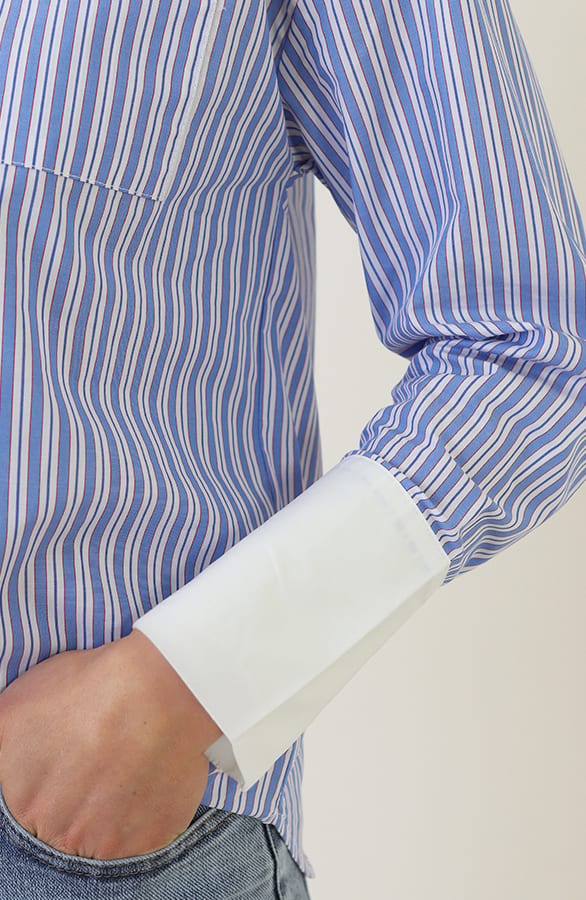Contrast Stripe Blouse Blauw – shirts & tops — foto 11