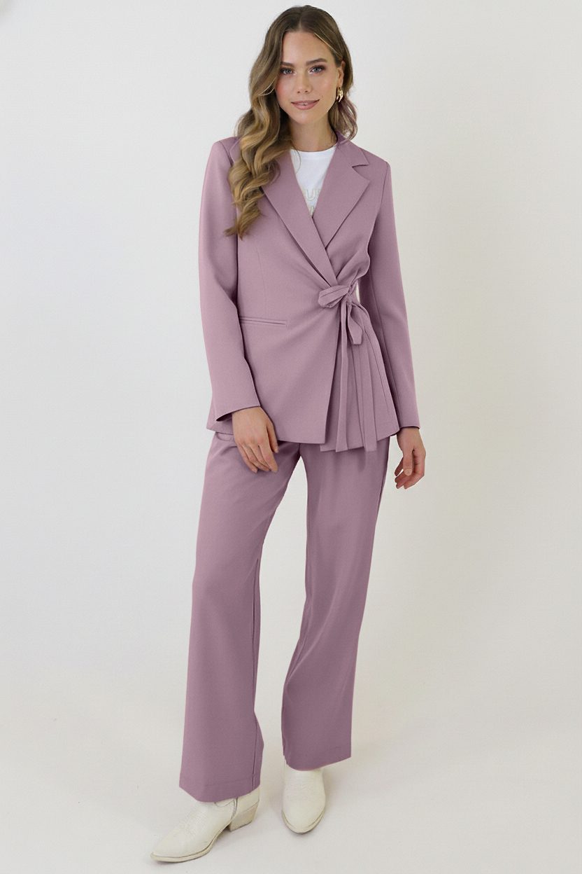 Classic Straight Palazzo Pants Mauve – broeken — foto 5