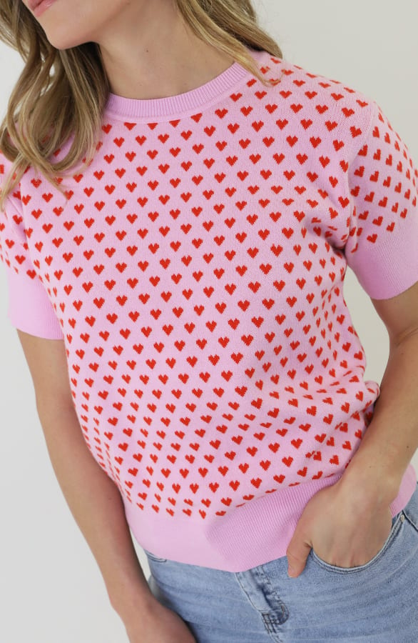Amour Knitted Short Sleeve Top Roze – shirts & tops — foto 8