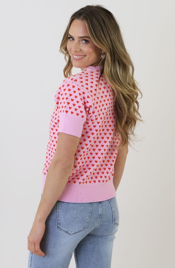 Amour Knitted Short Sleeve Top Roze – shirts & tops — foto 7