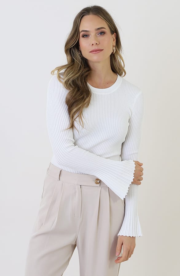 Bell Sleeve Top Ecru – shirts & tops — foto 6