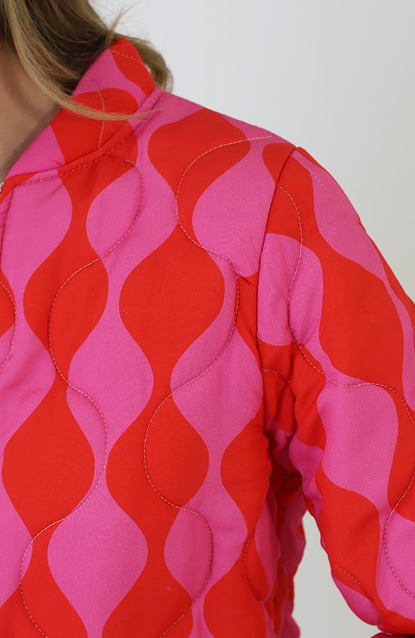 Boho Bomber Jacket Fuchsia Rood – jassen — foto 4