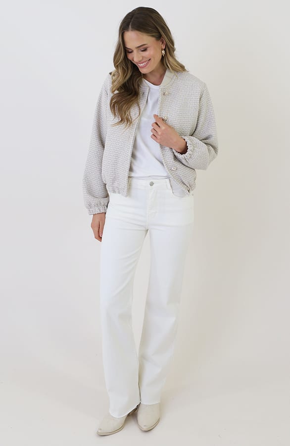 Bomber Jas Boucle Blauw Beige – jassen — foto 6