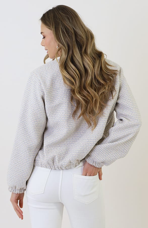 Bomber Jas Boucle Blauw Beige – jassen — foto 3