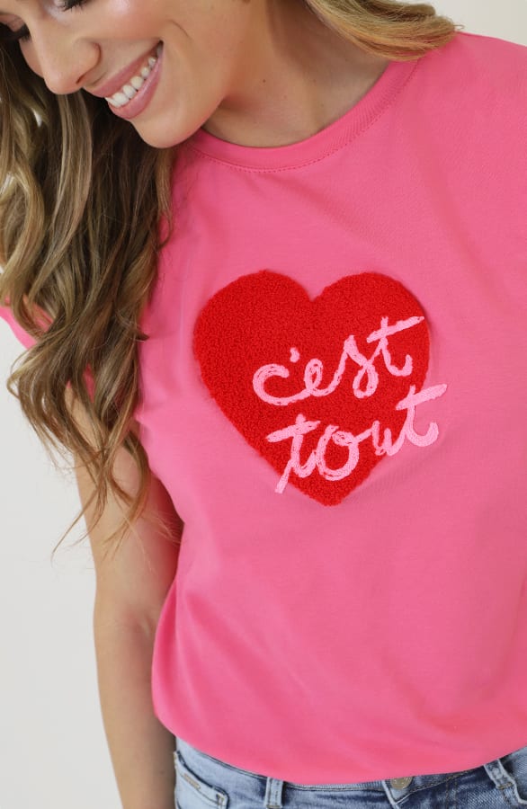 Amour Heart Tee Roze – shirts & tops — foto 7