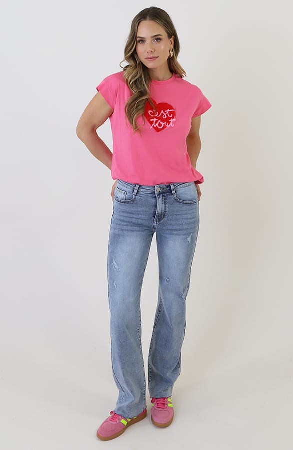 Amour Heart Tee Roze – shirts & tops — foto 8