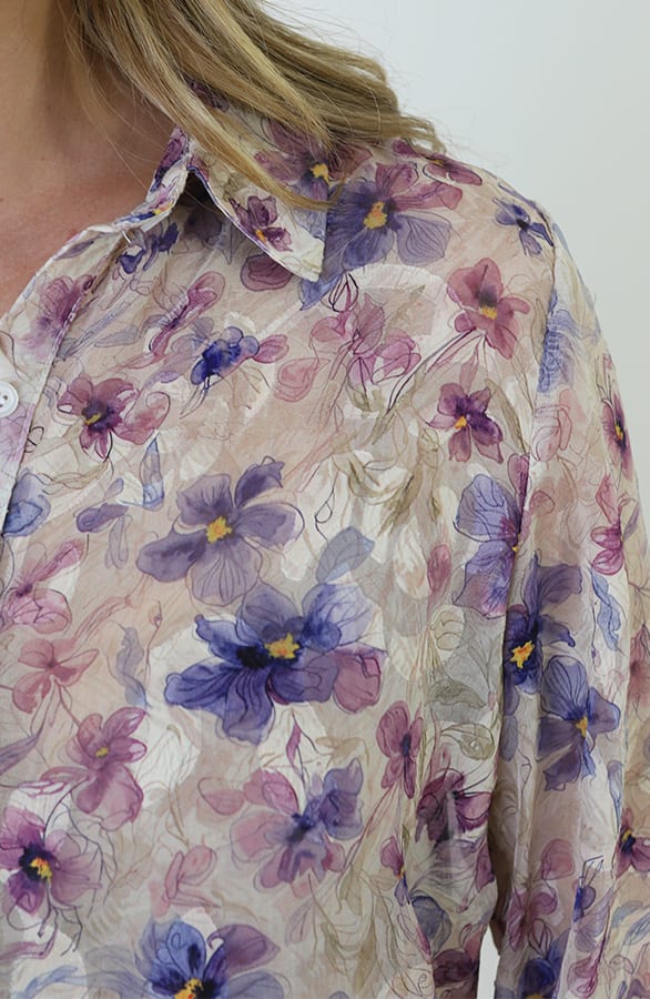 Chiffon Floral Print Blouse Beige – kleding — foto 9