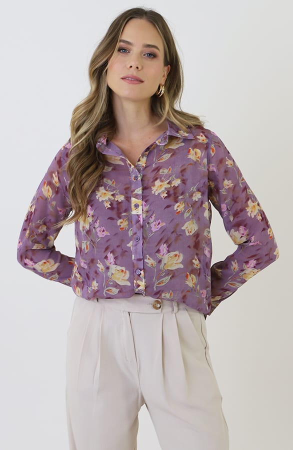 Chiffon Pattern Blouse Paars – kleding — foto 8