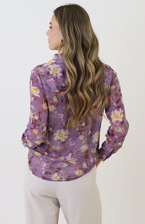 Chiffon Pattern Blouse Paars – kleding — foto 9