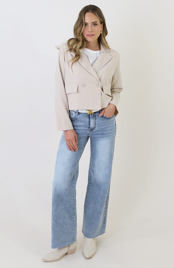 Classic Cropped Blazer Beige – blazers — foto 5