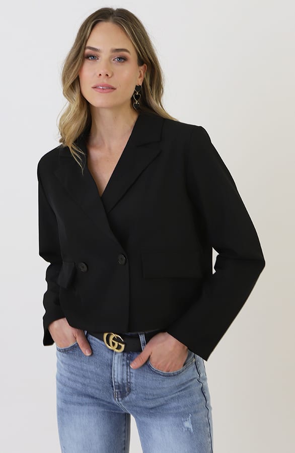 Classic Cropped Blazer Black – blazers — foto 6