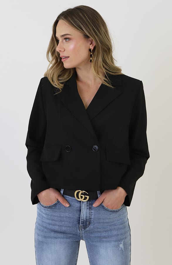 Classic Cropped Blazer Black