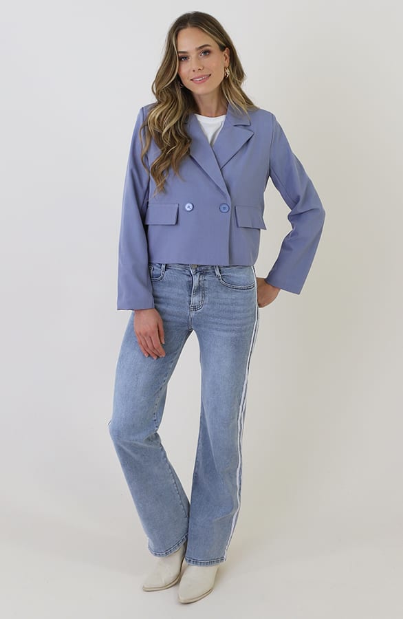 Classic Cropped Blazer Jeansblue – blazers — foto 11
