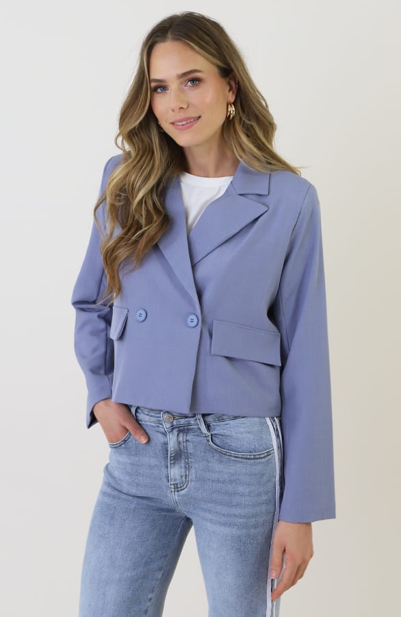 Classic Cropped Blazer Jeansblue – blazers — foto 8