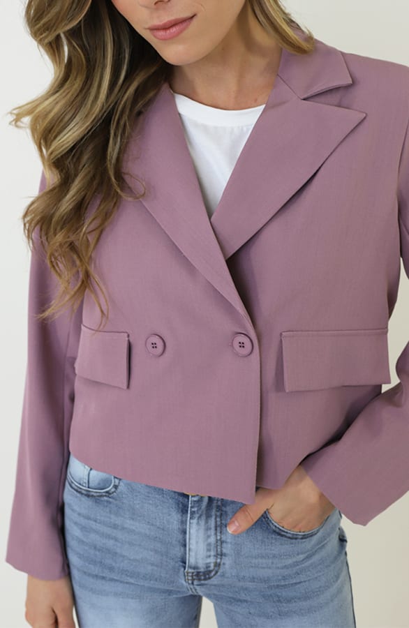 Classic Cropped Blazer Mauve – blazers — foto 4
