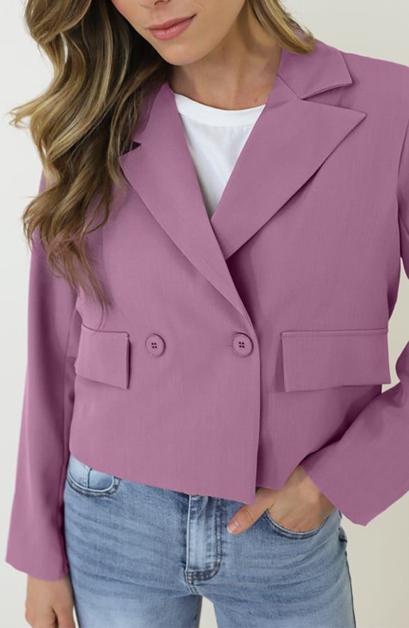 Classic Cropped Blazer Mauve 2.0 – blazers — foto 4