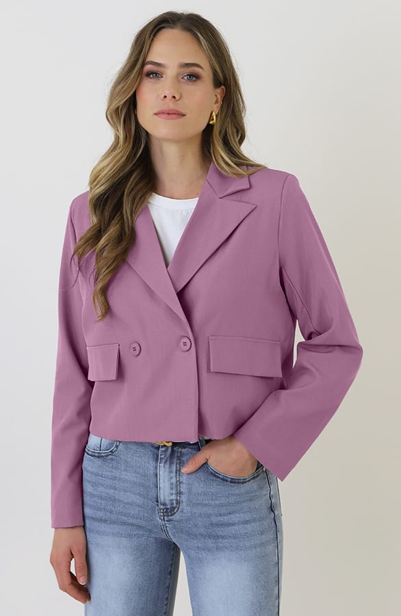 Classic Cropped Blazer Mauve 2.0