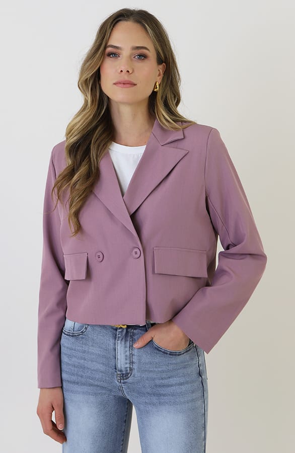 Classic Cropped Blazer Mauve – blazers — foto 6