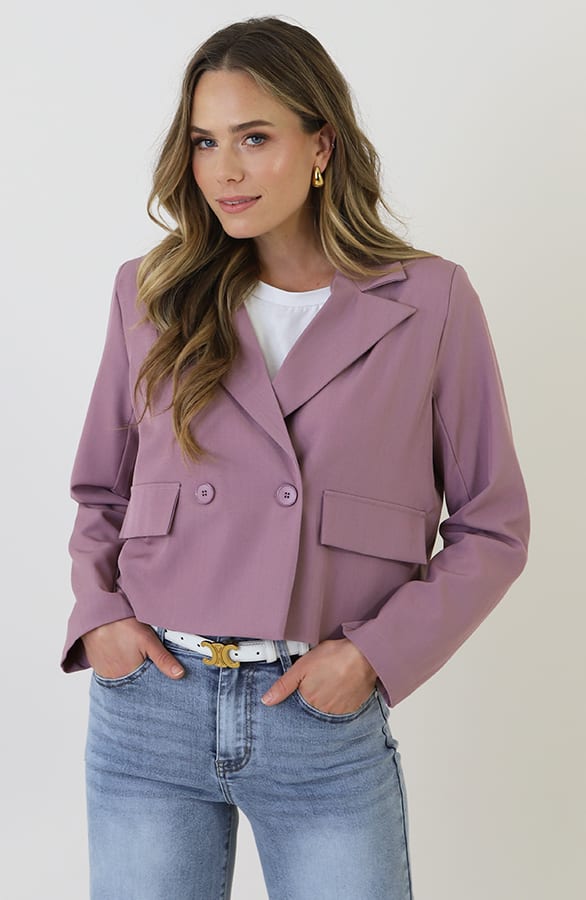 Classic Cropped Blazer Mauve – blazers