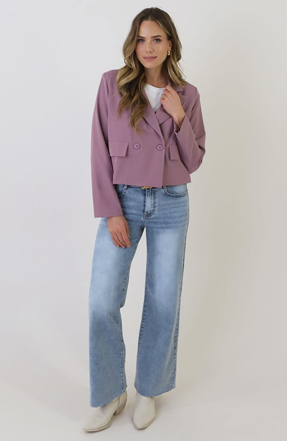 Classic Cropped Blazer Mauve – blazers — foto 5