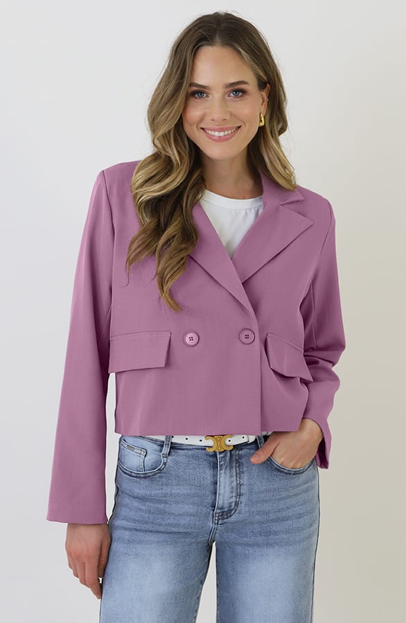 Classic Cropped Blazer Mauve 2.0 – blazers — foto 2