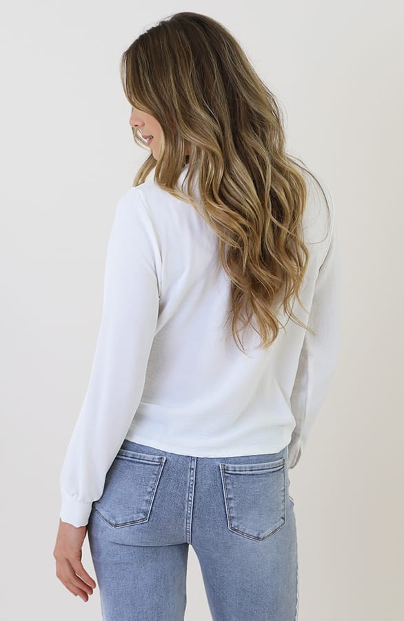 Draped Waterfall Blouse Ecru – shirts & tops — foto 10