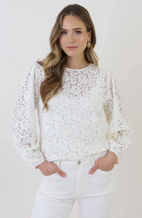 Elegance Lace Blouse Ecru – shirts & tops — foto 7