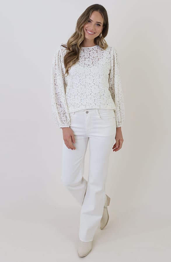 Elegance Lace Blouse Ecru – shirts & tops — foto 9