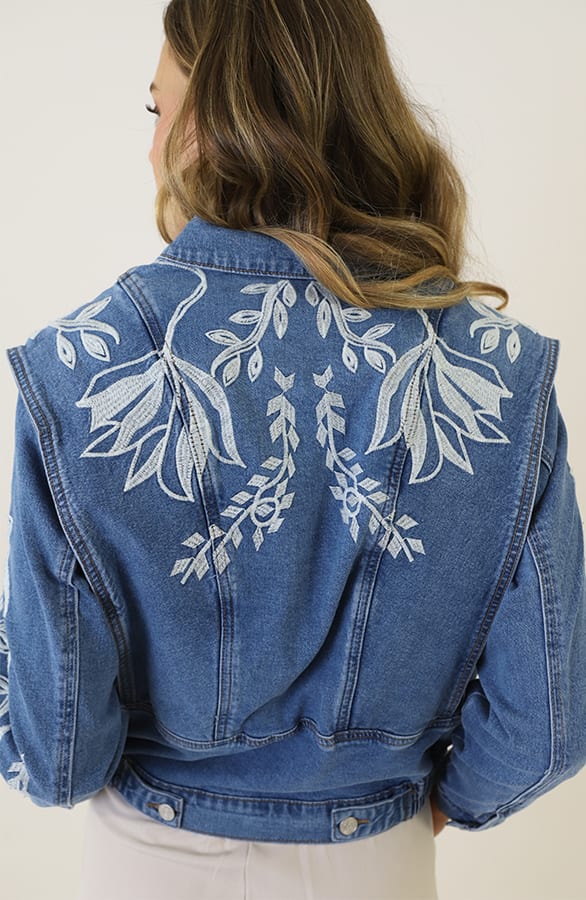 Exclusive Leaves Denim Jacket – jassen — foto 10