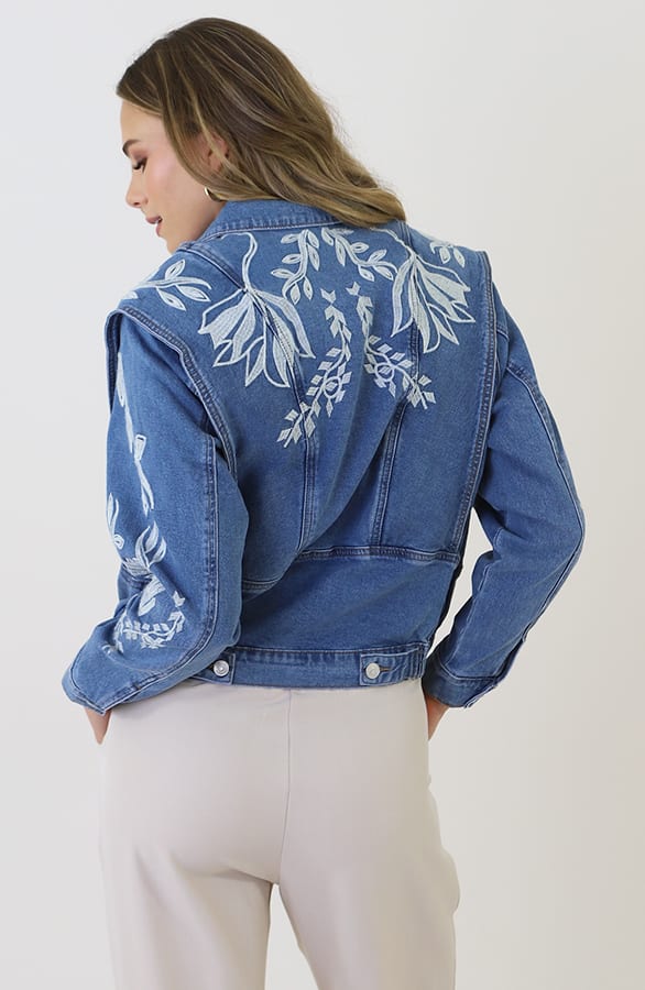 Exclusive Leaves Denim Jacket – jassen — foto 9