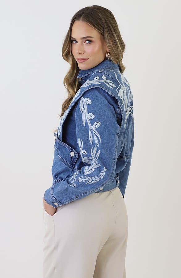 Exclusive Leaves Denim Jacket – jassen — foto 12