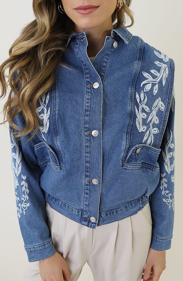Exclusive Leaves Denim Jacket – jassen — foto 11