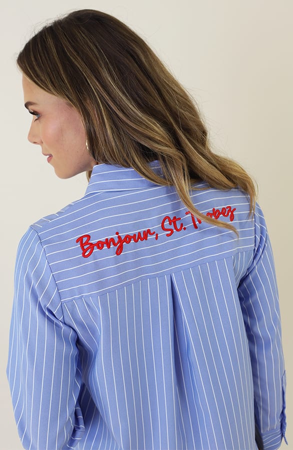 French Stripe Blouse Blauw – kleding — foto 9