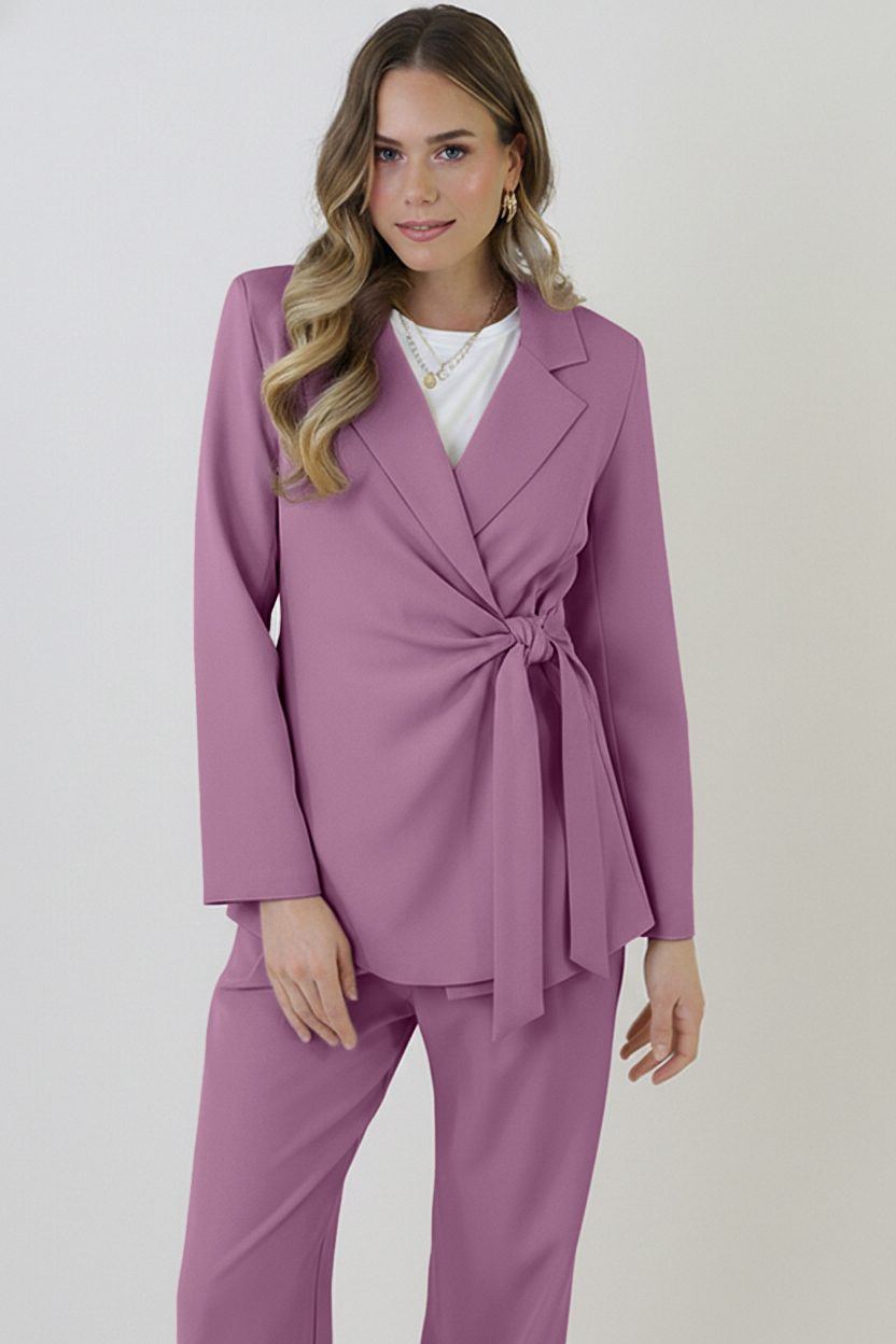 Getailleerde Blazer Met Strik Mauve 2.0 – blazers