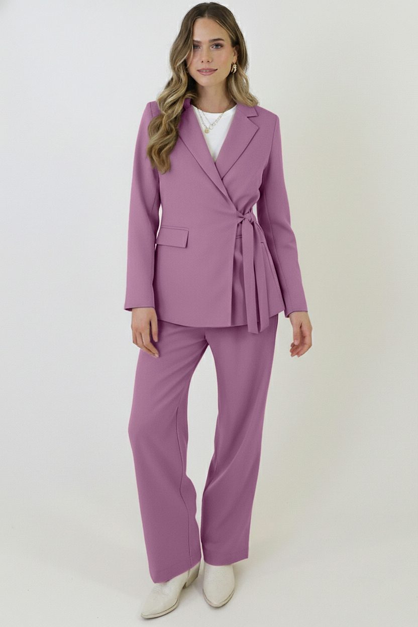 Getailleerde Blazer Met Strik Mauve 2.0 – blazers — foto 7