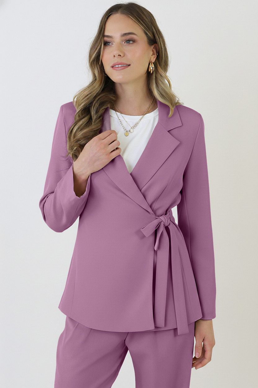 Getailleerde Blazer Met Strik Mauve 2.0 – blazers — foto 4