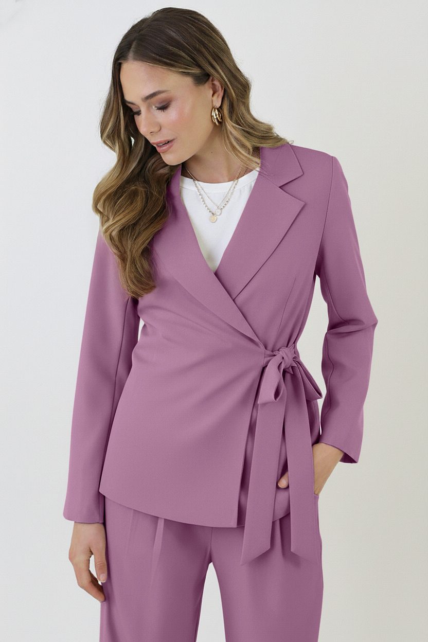 Getailleerde Blazer Met Strik Mauve 2.0 – blazers — foto 2