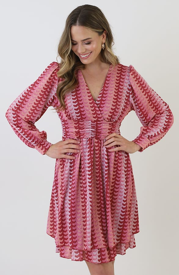 Waistband Dress Print Roze Rood – alle jurkjes — foto 8