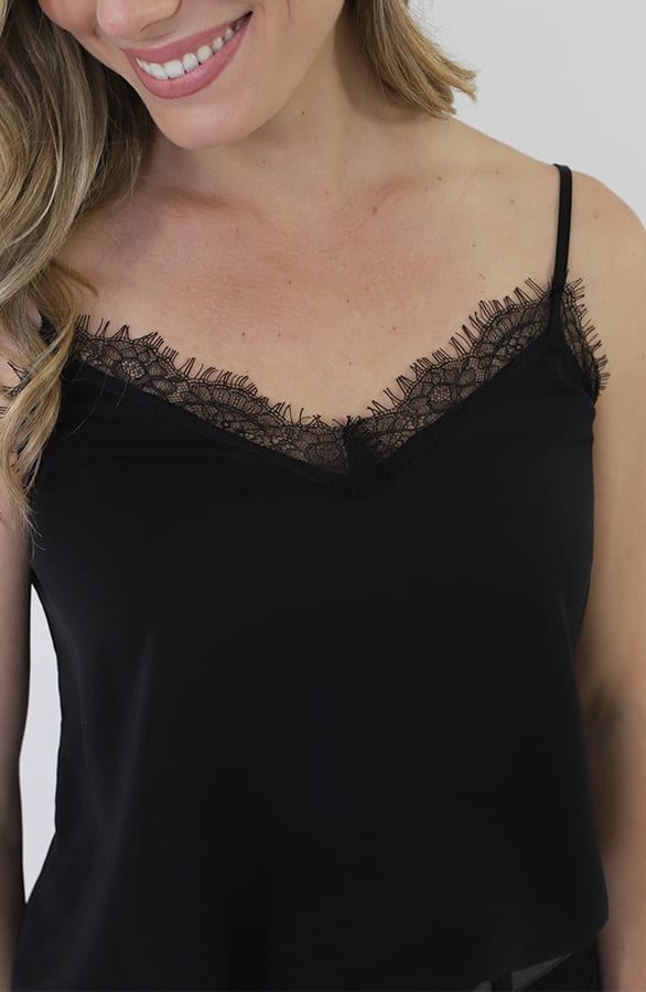 Lace Strap Top Zwart – shirts & tops — foto 4