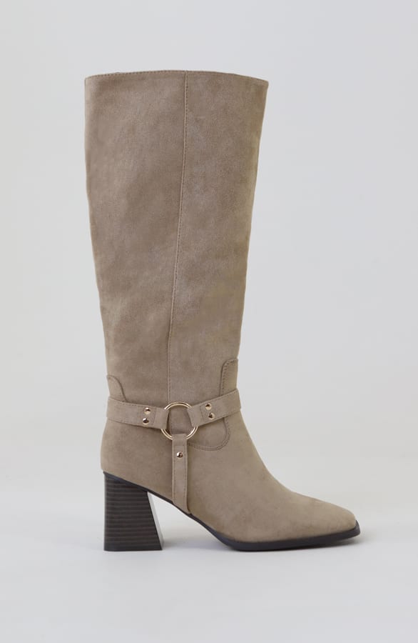 Livia Suede Hoge Laarzen Beige – schoenen — foto 2